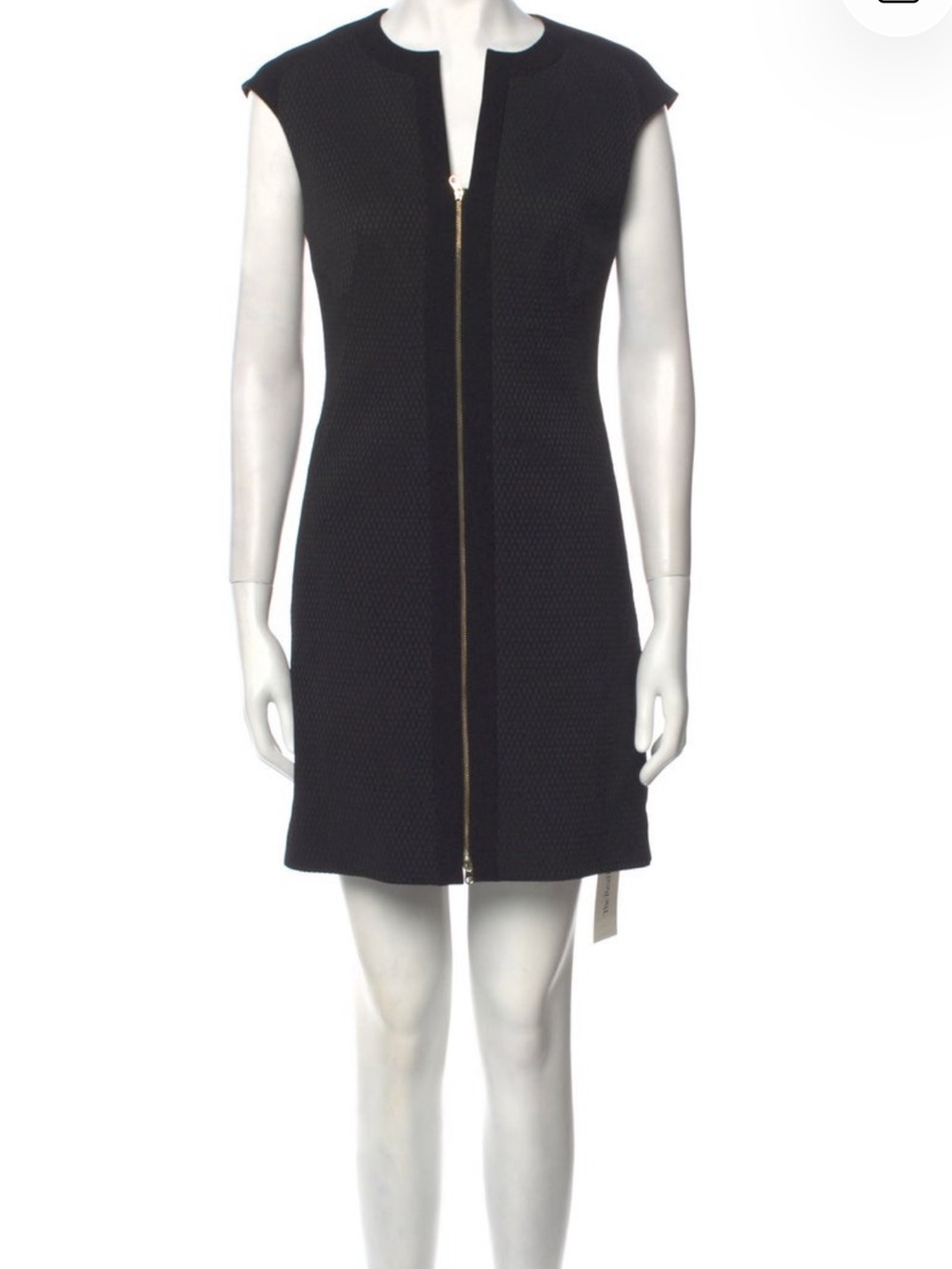 Ted Baker Black V-Neck Zip-Front Mini Dress